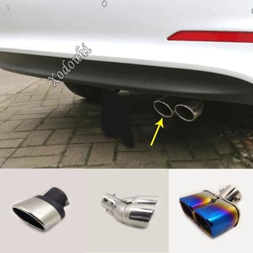 Car Muffler Exterior End Pipe Dedicate Exhaust Tail Trim Outlet Frame 1pcs For Hyundai Elantra Avante 2016 2017 2018 2019 2020