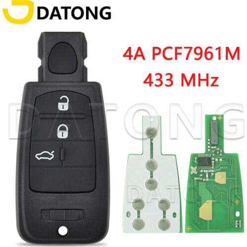 Datong World Car Remote Control Key For Fiat 500 Panda Punto Bravo Ducato Stilo Tipo Viaggio Ottimo 4A PCF7961 433MHz Smart Card