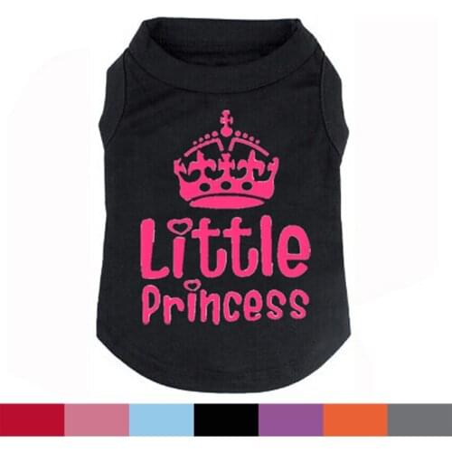 Free Shipping Little Princess Printed Pet Puppy Clothes Shirts Tee Clothes T Shirts for Summer for Small Medium Large
