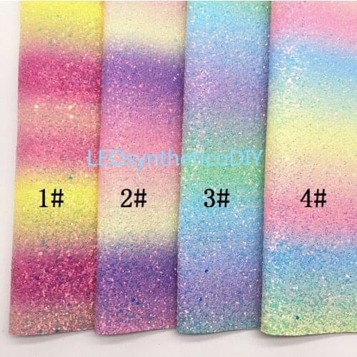 1PC 21X29CM Glitter Fabric, Chunky Glitter Leather, Rainbow Glitter Leather Sheets For Making Bows LEOsyntheticoDIY R276