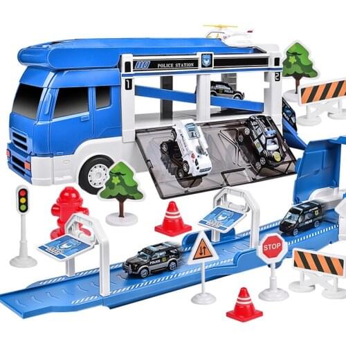 Hildrens Music Simulation Track Inertial Truck Parking Childrens Toy CatapultCar Car SuperLarge Helicopter Sound and Light Toy