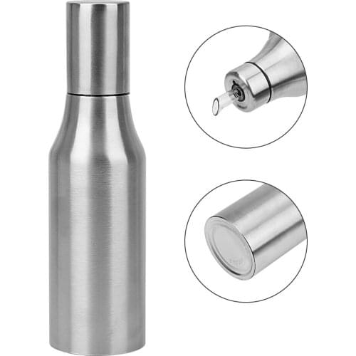 750ML Oil Dispenser Stainless Steel Gravy Boat Durable Soy Sauce Olive Oil bottle Leak Proof Oil Can kitchen Supplies