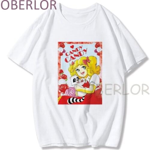 Kawaii Candy Graphic Japanese Anime Cartoon Vintage T-Shirt woman t-shirt Harajuku unisex T Shirt Aesthetic Men Casual 90s Tops