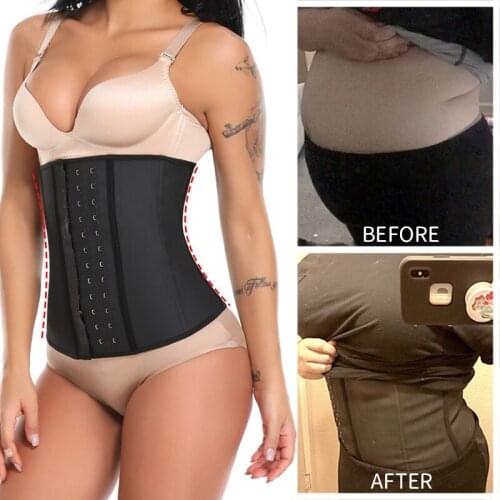 Waist Trainer Body Shaper Latex Tummy Trimmer Long Torso Women Slimming Sheath Belly Shaping Shapewear Modeling Belt Corset
