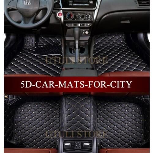 Leather Car floor mats for Honda City custom fit car all weather carpet floor liners foot mats