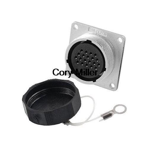 Square Panel 28mm Base 20 Pins Aviation Air Connector Plug AC 400V