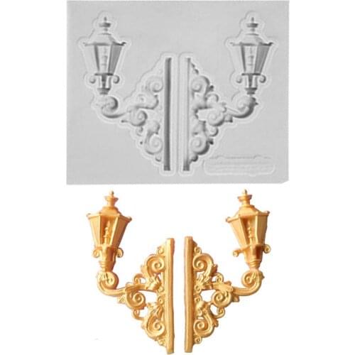 Vintage European style Lamp silicone mold fondant cake chocolate gumpaste mold decorating tools