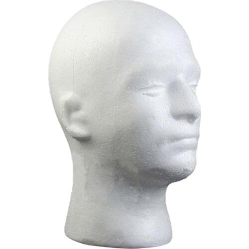 Hot Sales Male Head Model Lightweight Sturdy Styrofoam Durable Foam Wig Stand for Exhibition