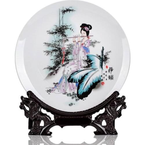 BEST business birthday present -handicraft Vintage CHINESE porcelain home OFFICE TOP Decor art plate Decoration