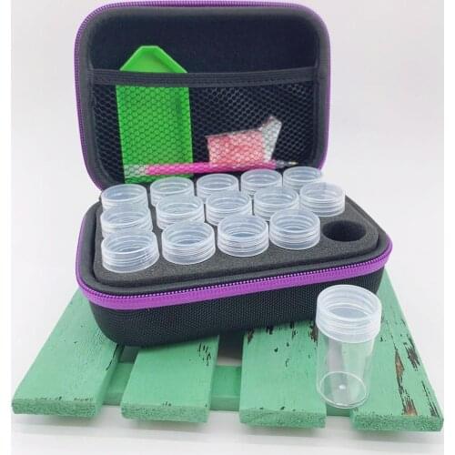 Dot color diamond jewelry small round bottle storage bag travel easy to carry nail polish storage tank 15 bottles eva bag