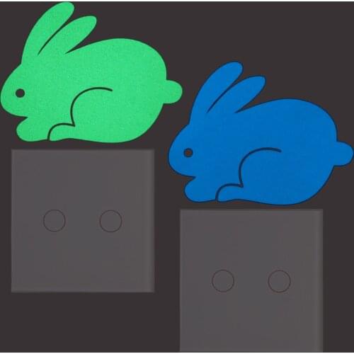 Cute Rabbit Luminous Cartoon DIY Switch Sticker for Kids Rooms Personalized Decoration Home Decor Glow in the Dark Decal