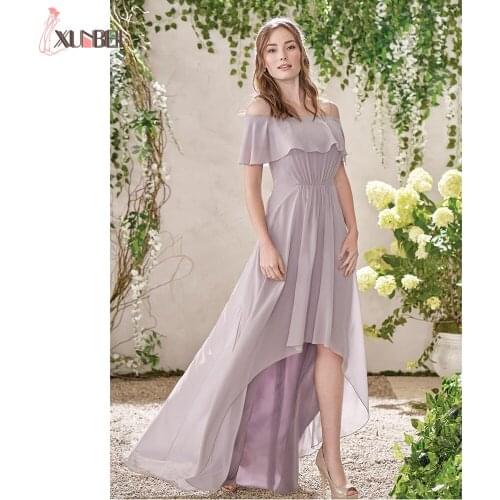 Fashion Hi-Lo Bridesmaid Dresses For Wedding Party Dresses Strape Custom Plus Size Vestidos De Fiesta De Noche Fast Shipping