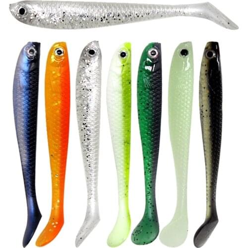 BATTLEBASS Easy Shiner Soft Lures 6cm /1.3g 7pcs/lot Swimbaits Artificial Bait Double color Carp Fishing Tackle Fishing Lures