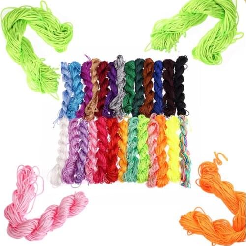 23 colors 24m/roll nylon knot cords woven therad DIY bracelet rope craft material fit jewelry accessories 1mm #TH018
