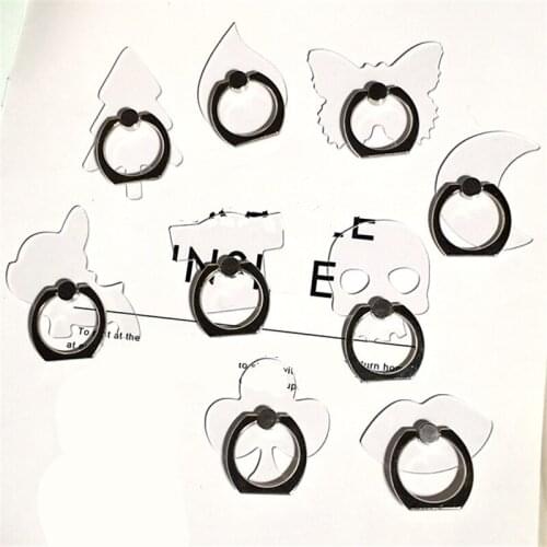 UVR Transparent Flower Dog Bear Finger Ring Lips MoonPhone Stand Holder Mobile Phone Holder Stand For iPhone Huawei All Phone