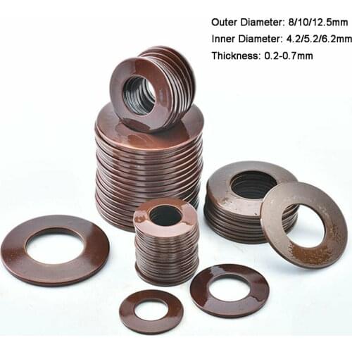 30pcs 60Si2MnA Belleville Compression Spring Washer Disc Spring Outer Dia 8/10/12.5mm Inner Dia 4.2-6.2mm Thickness 0.2-0.7mm