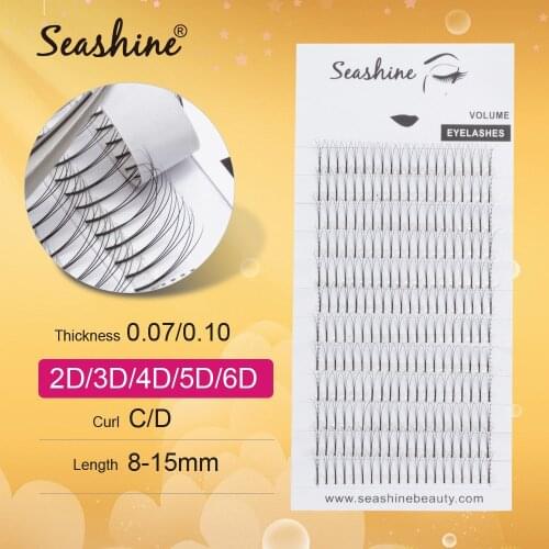 Seashine Professional Premade Volume Fans Lash Russian Volume C&D Curl Eyelash Extension Faux Mink Eyelash Extensions