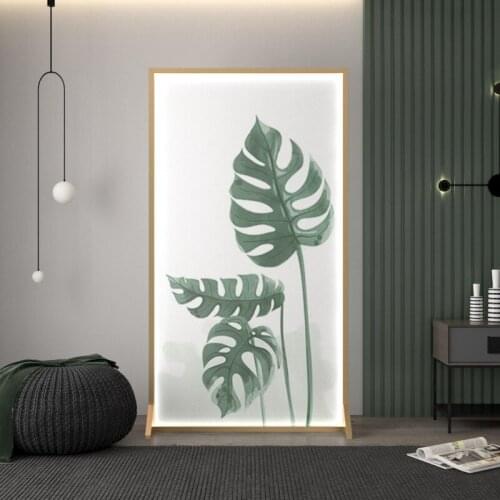 Nordic fashion light luxury art screen partition living room office entrance porch metal mobile screen plant