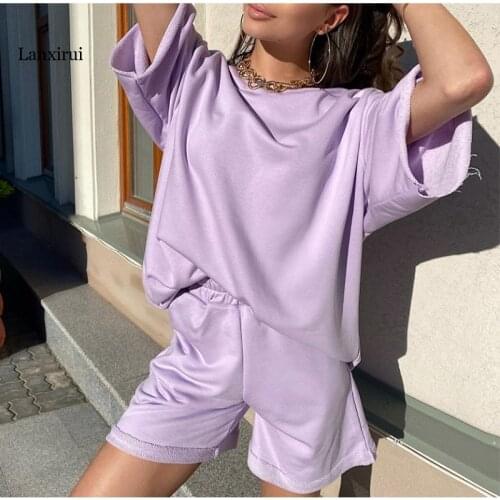 Sold Separately Womens Tracksuits 2 Piece Oversized Sweatshirt Sweatpant Sporting Shorts Sweat 2 Piece Outfit Solid Color Sets