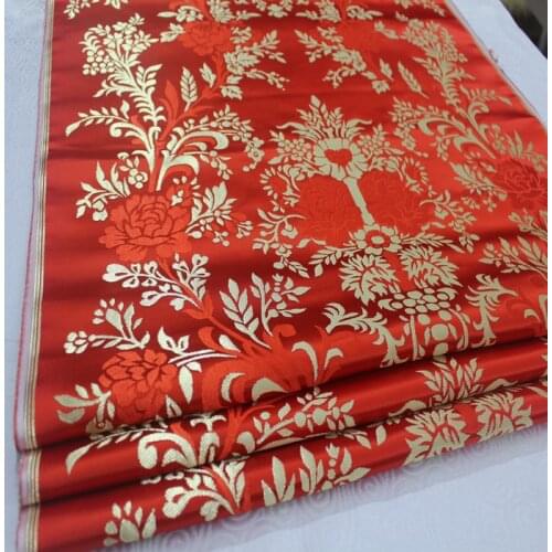 The wedding dress cheongsam show clothing jacquard brocade fabric spinning Mongolia decorative handmade cloth robe