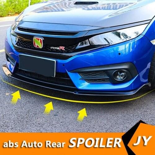 For Honda Civic Body kit spoiler 2015-2018 For Civic S ABS Rear lip rear spoiler front Bumper Diffuser Bumpers Protector