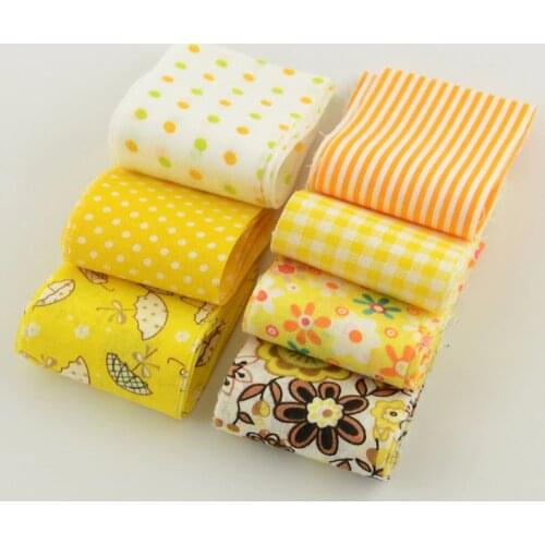 Jelly Roll 100% Cotton Fabric Material Strips Gold Yellow Theme 5cmx100cm 7pcs/lot Tildas Telas De Algodon Para Patchwork Sewing
