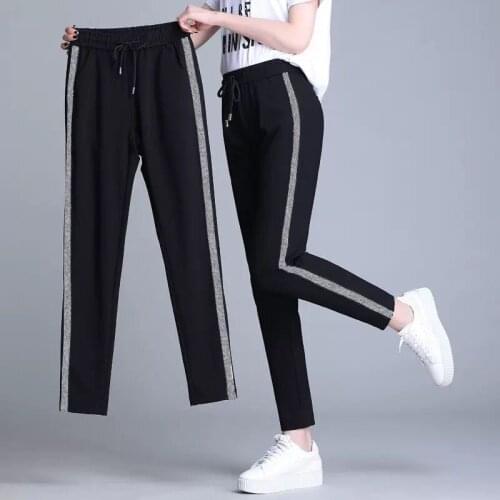 Women Pants 20-Foot Womens Fall Womens Clothing Casual Sports Pants Female Black Pants Loose Pantalones De Mujer