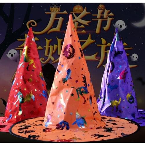 1Pcs Adult Kids Witch Hats Masquerade Ribbon Wizard Hat Cosplay Halloween Costume Party Birthday Carnival Witches Top Hats