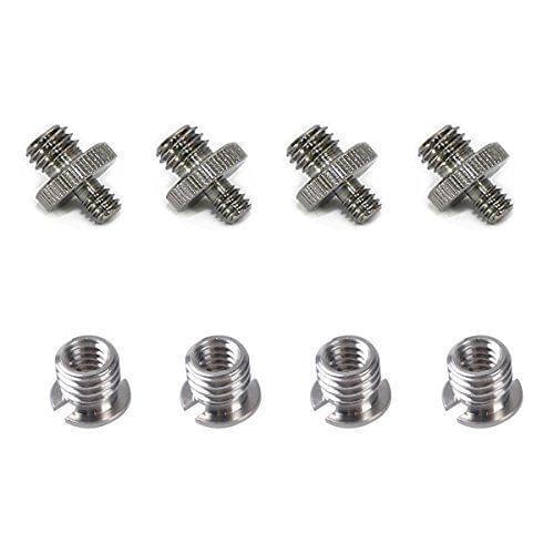 4PCS 1/4" Male -3/8" Male Converter Screw +4PCS Female 1/4" to Metal 3/8" Conver