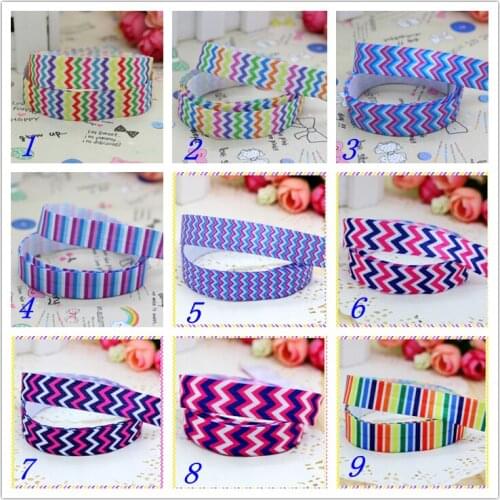 5/8'' Free shipping Fold Elastic FOE chevron printed headband headwear hairband diy decoration wholesale OEM S120