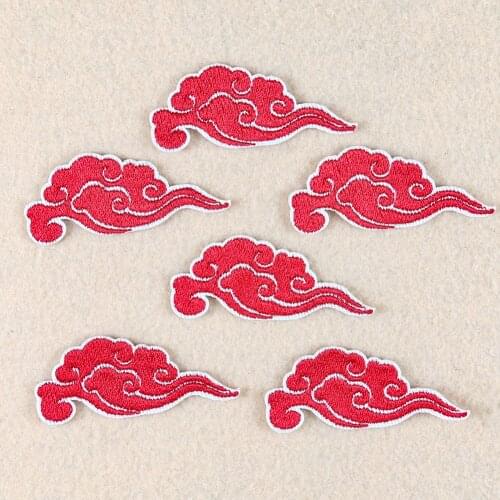 5PCS Cartoon Clouds Patches Iron on Transfer for Clothing High Quality Embroidery Applique DIY Apparel Sewing Decor Wholesale