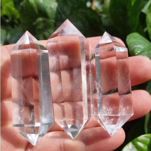 65g 3pcs NATURAL CLEAR QUARTZ CRYSTAL DT WAND POINT HEALING
