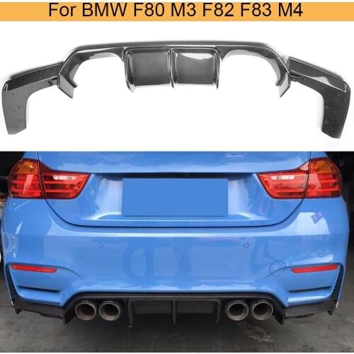 Carbon Fiber Car Rear Bumper Lip Spoiler Diffuser for BMW F80 M3 F82 F83 M4 14-19 Standard Convertible Rear Diffuser Gloss Black