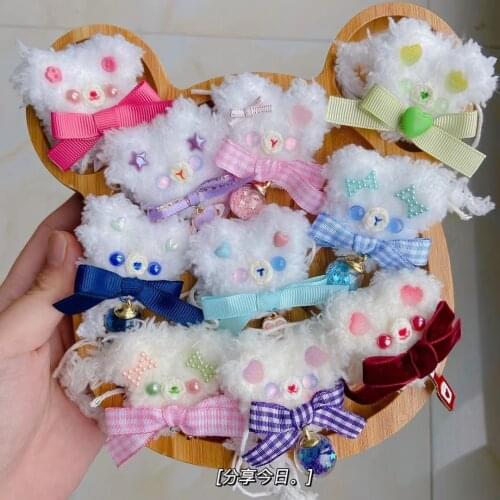 Little rabbit brooch pin and hand made wool cloth with soft nap is knitted lolita outfit doll accessories jewelry