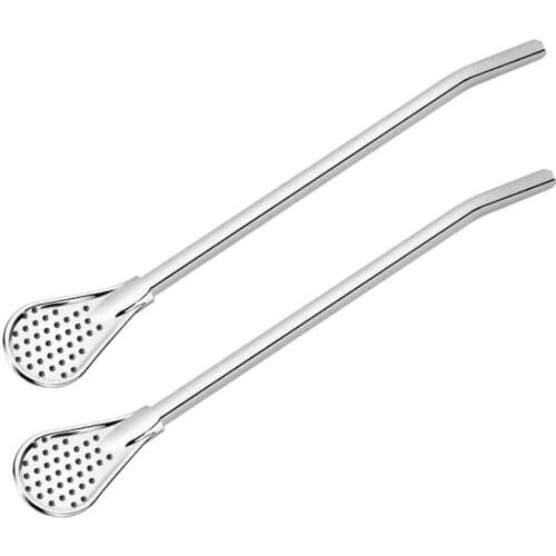 Spoon Tea Filter Yerba Mate Tea Straws Stainless Steel Drinking Straw Bombilla Gourd Reusable Tea Tools Washable Bar Accessories