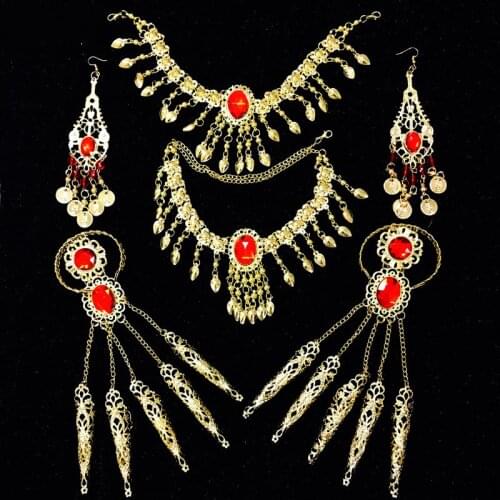 Bollywood belly dance diamond headwear suit sari india bellydance headpiece womens clothing oriental belly dancing earring