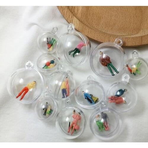 10pcs transparent round ball small person capsule mini color Arab DIY earrings earrings jewelry accessories materials