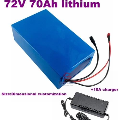 72v 70Ah lithium ion battery li-ion with 100A BMS for 6000w bicycle bike tricycle scooter Forklift +10A charger