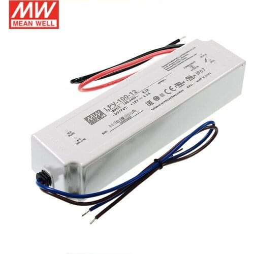 LPV-100-15 MEAN WELL LED driver 110/220VAC to 15V DC 6.7A 100W waterproof IP67 Constant Voltage LED Switching Power Supply