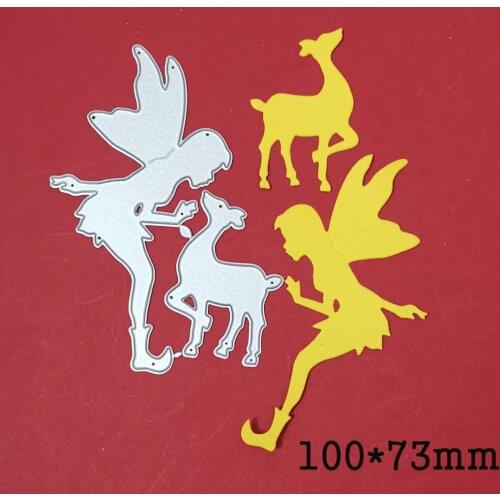 Metal Die Cuts Fairy with Deer 2021 New Crafts Cutting Dies Stencils For DIY Scrapbook Paper Cards Embossing Die Template