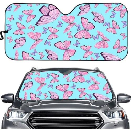 Fashion Butterfly Design Car Sun Shade Cover for Interior Front Window Car Accessories UV Protected Foldable Windshield Sunshade