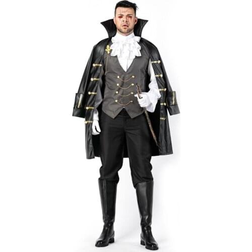 Men Noble Knight Pirate Cosplay Halloween Dracula Vampire Costume Carnival Purim Masquerade Stage play Nightclub Bar Clothing