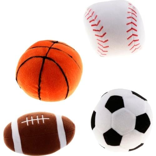 Soft Stuffed Baseball Basketball Rugby Football Sports Toy Baby Plush Toy Play