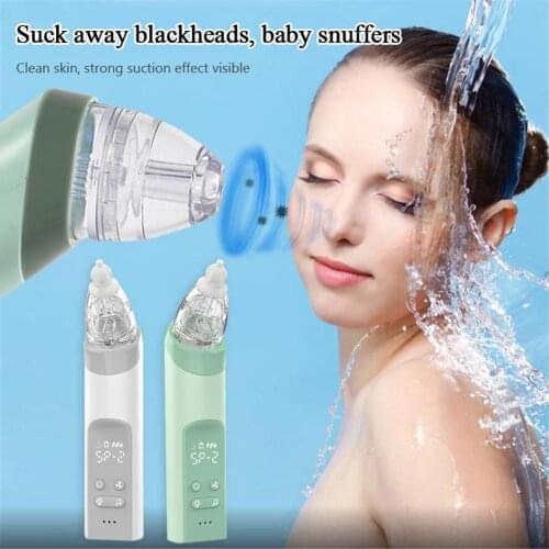 New Electric Nose Aspirator Soft-headed Childrens Nasal Aspirator + Blackhead Suction Safe Nose Cleaner Snot Sucker For Infant