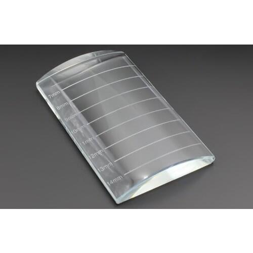 New CM size printing Eyelash Extension tool U-Shape Crystal Glass Adhesive Glue Pallet/ Crystal Stone for Eyelashes Extension