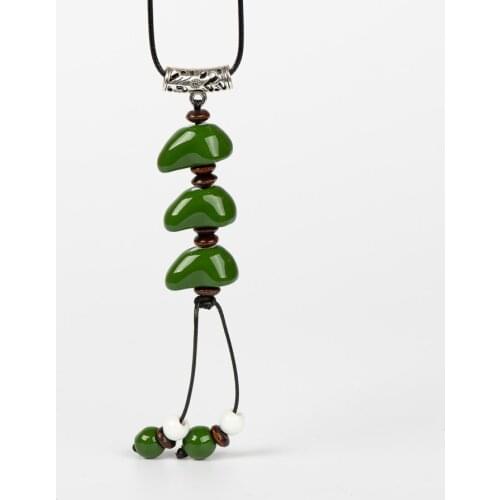 Jingdezhen Unique Shape Ceramic Beads Necklace Bohemian necklaces Classic style #FY473