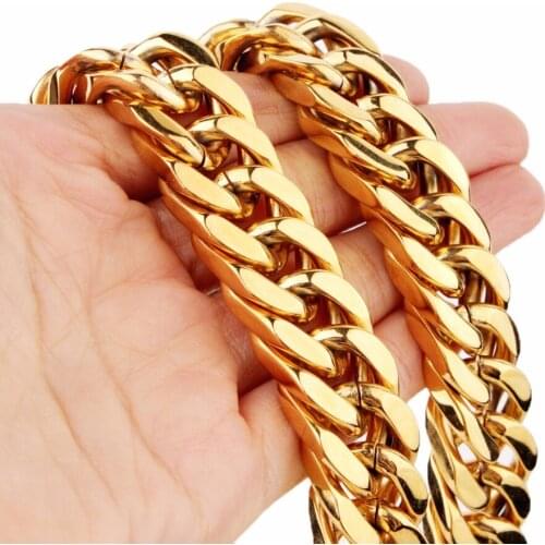 Tisnium 17mm Strong Man Heavy Necklace Solid Stainless Steel Chain Punk Hip-hop Boys Jewelry Accessories Best Gift Hot Sale