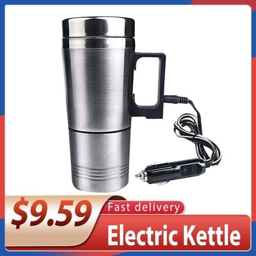 Portable Electric Car Water Keep Warmer Kettle Safe Removable Travel USB Heating Cup Power Travel Stainless Steel Temperature H