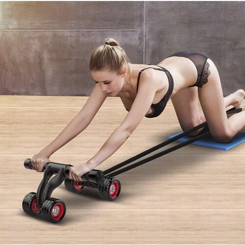 Abdominal Pull Rope Fitness Resistance Band For Ab Wheel 4-wheel Abdominal Roller Muscle Trainer Home Fitness Ab Rollers Workout