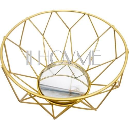 Nordic Romantic Dinner Candle Holders Geometric Golden Mirror Candlestick Iron Candle Holder for Wedding Party Home Decor Gift